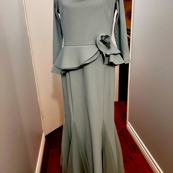 Chiara Boni La Petite Robe Light dusky blue gown - Picture 5 of 16